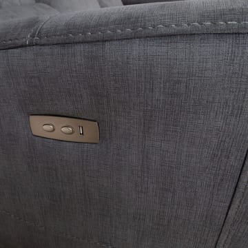 Reclinersofa Darvi 3-seter med elektrisk mekanisme - Grå fløyel - Møbler - Sofaer - Reclinersofaer - 3 seters kinosofa & reclinersofa