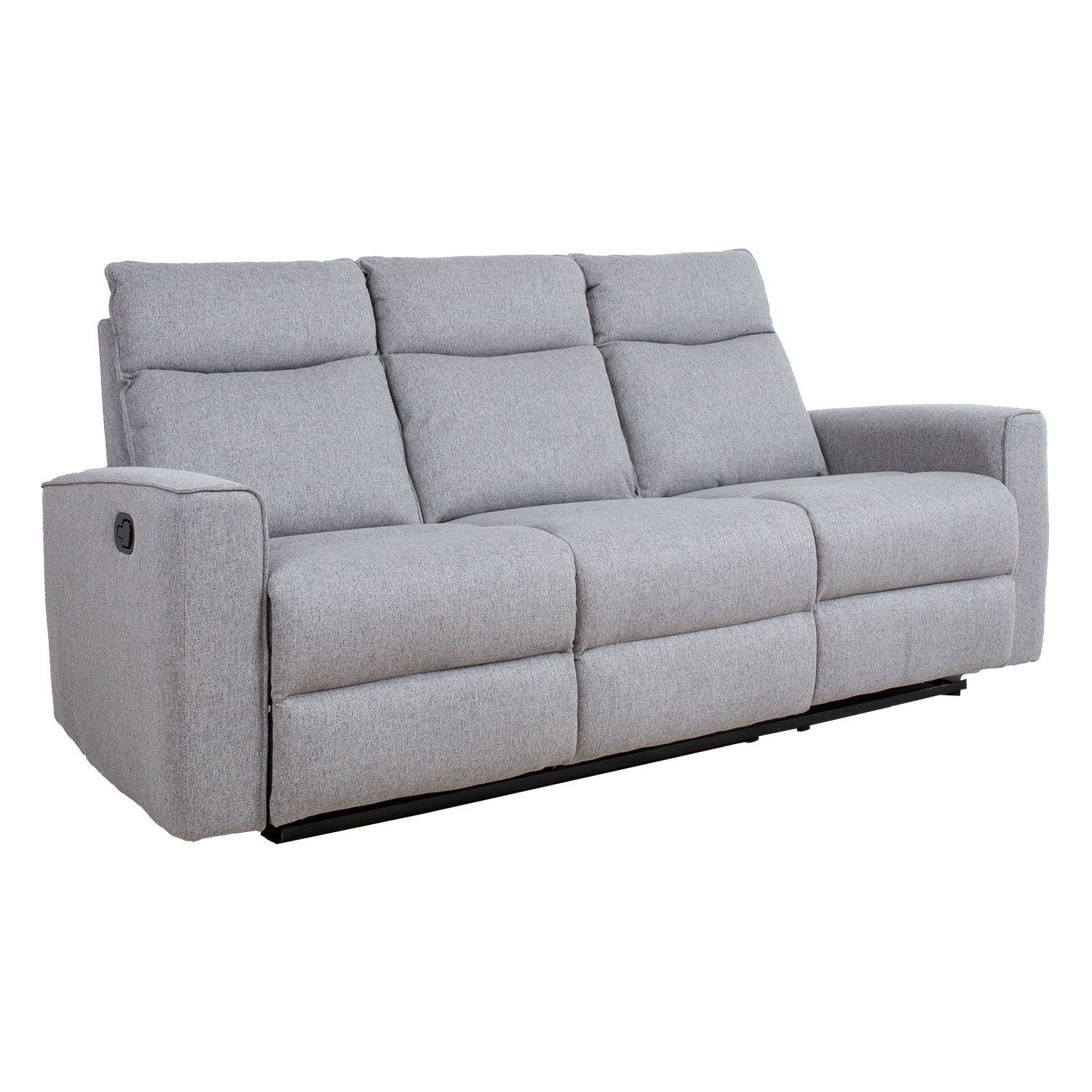 Reclinersofa Fjolna 3-seter med manuell mekanisme - grå