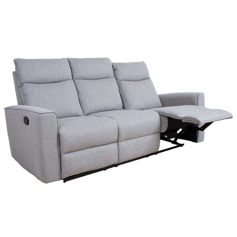 Reclinersofa Fjolna 3-seter med manuell mekanisme - grå - Møbler - Sofaer - Reclinersofaer - 3 seters kinosofa & reclinersofa