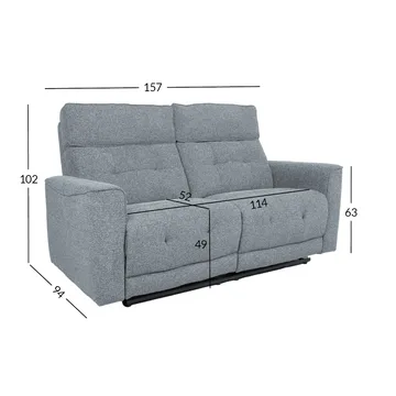 Reclinersofa Glendor 2-seter med elektrisk mekanisme - Blågrå - Møbler - Sofaer - Reclinersofaer - 2 seters kinosofa & reclinersofa
