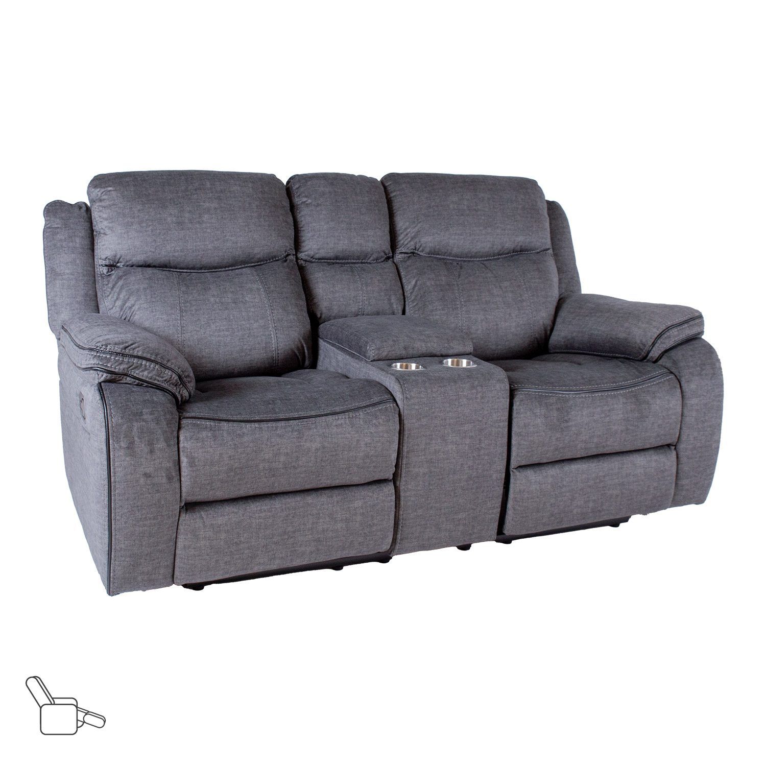 Reclinersofa Iskmar 2-seter med manuell mekanisme - grå
