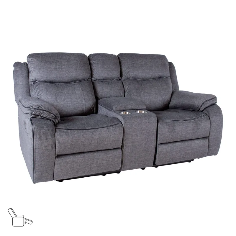 Reclinersofa Iskmar 2-seter med manuell mekanisme, grå