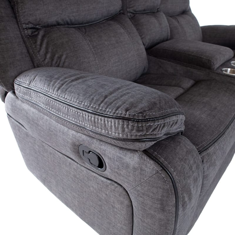 Reclinersofa Iskmar 2-seter med manuell mekanisme - grå - Møbler - Sofaer - Reclinersofaer - 2 seters kinosofa & reclinersofa