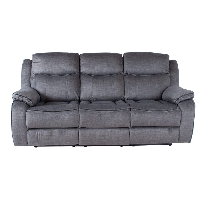 Reclinersofa Iskmar 3-seter med manuell mekanisme - Grå - Møbler - Sofaer - Reclinersofaer - 3 seters kinosofa & reclinersofa