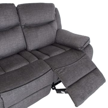 Reclinersofa Iskmar 3-seter med manuell mekanisme - Grå - Møbler - Sofaer - Reclinersofaer - 3 seters kinosofa & reclinersofa
