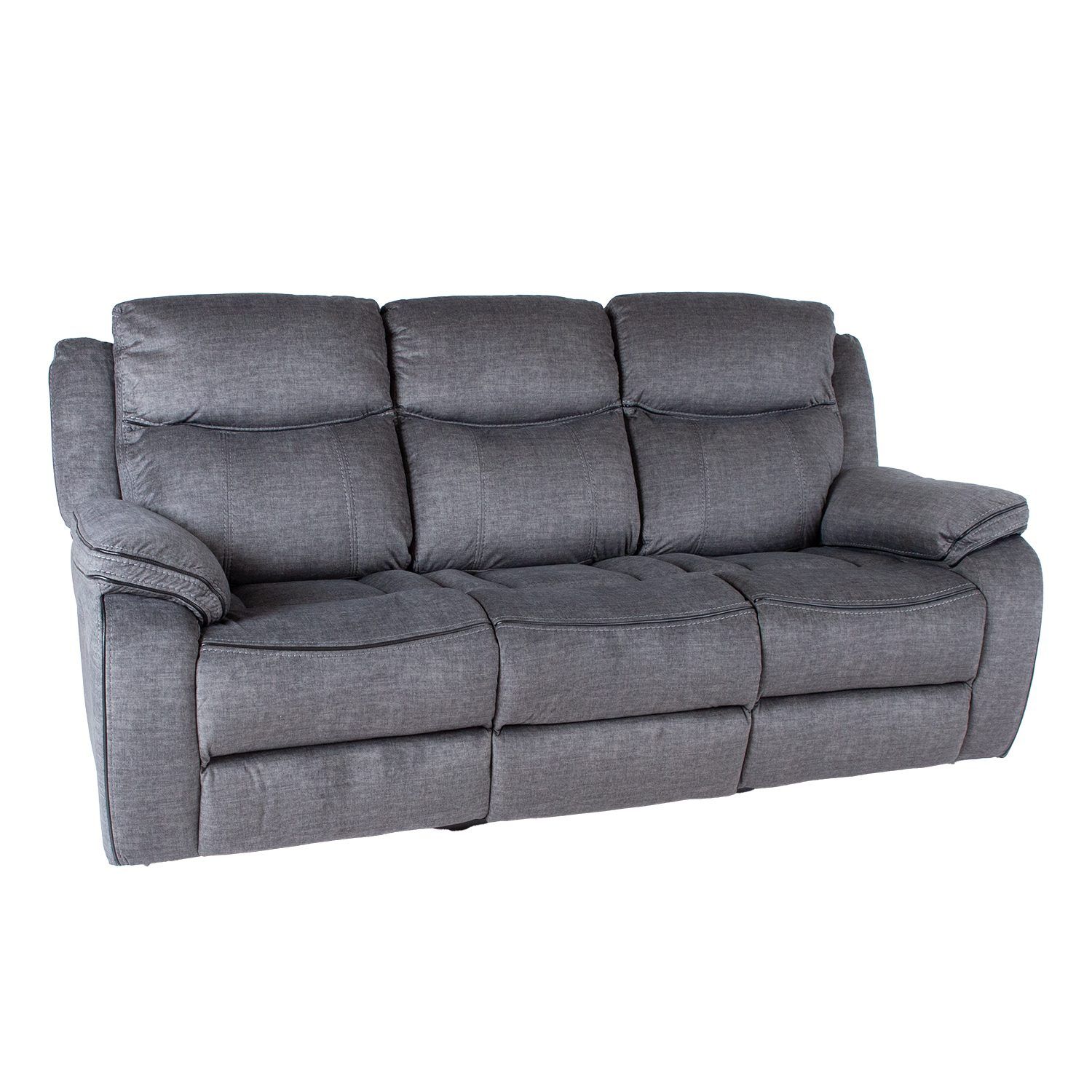 Reclinersofa Iskmar 3-seter med manuell mekanisme - Grå