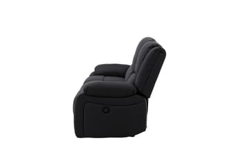 Reclinersofa med hjørne Comfort Living Singapore reclinersofa 3-seter kunstskinn Svart - Møbler - Sofaer - Reclinersofaer