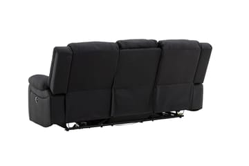 Reclinersofa med hjørne Comfort Living Singapore reclinersofa 3-seter kunstskinn Svart - Møbler - Sofaer - Reclinersofaer