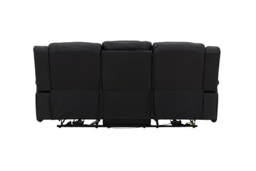 Reclinersofa med hjørne Comfort Living Singapore reclinersofa 3-seter kunstskinn Svart - Møbler - Sofaer - Reclinersofaer