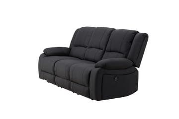 Reclinersofa med hjørne Comfort Living Singapore reclinersofa 3-seter kunstskinn Svart - Møbler - Sofaer - Reclinersofaer