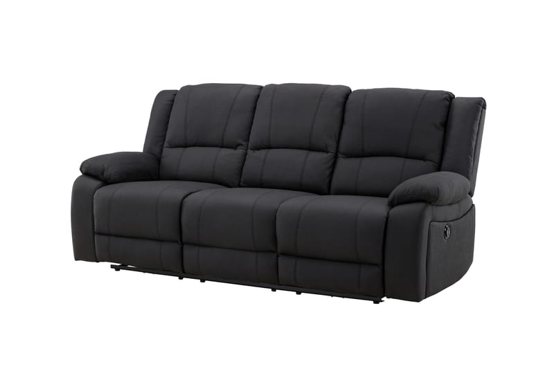 Reclinersofa med hjørne Comfort Living Singapore reclinersofa 3-seter kunstskinn Svart - Møbler - Sofaer - Reclinersofaer