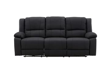 Reclinersofa med hjørne Comfort Living Singapore reclinersofa 3-seter kunstskinn Svart - Møbler - Sofaer - Reclinersofaer