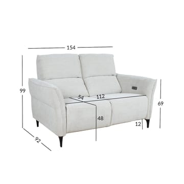 Reclinersofa Näsdal 2-seter med elektrisk mekanisme - lys beige - Møbler - Sofaer - Reclinersofaer - 2 seters kinosofa & reclinersofa
