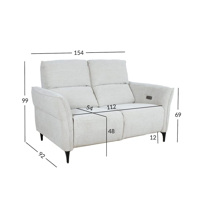 Reclinersofa Näsdal 2-seter med elektrisk mekanisme - lys beige - Møbler - Sofaer - Reclinersofaer - 2 seters kinosofa & reclinersofa