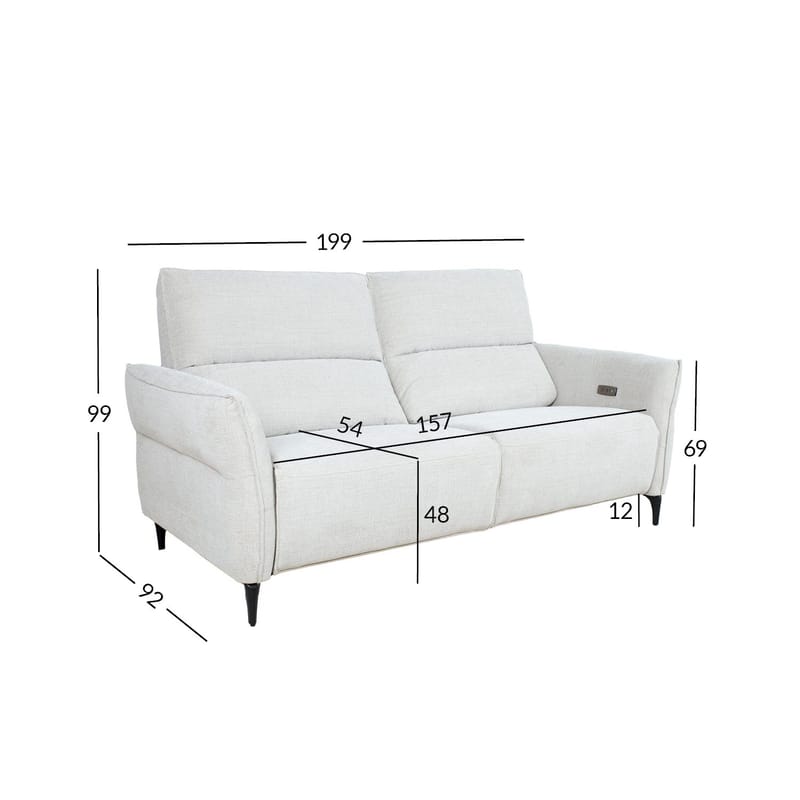 Reclinersofa Näsdal 3-seter med elektrisk mekanisme - lys beige - Møbler - Sofaer - Reclinersofaer - 3 seters kinosofa & reclinersofa