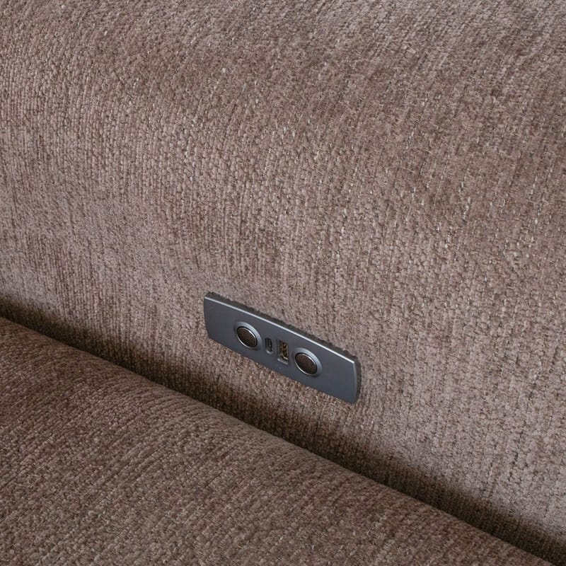 Reclinersofa Nordan 2-seter elektrisk - lys brun med beige kantsøm - Møbler - Sofaer - Reclinersofaer - 2 seters kinosofa & reclinersofa