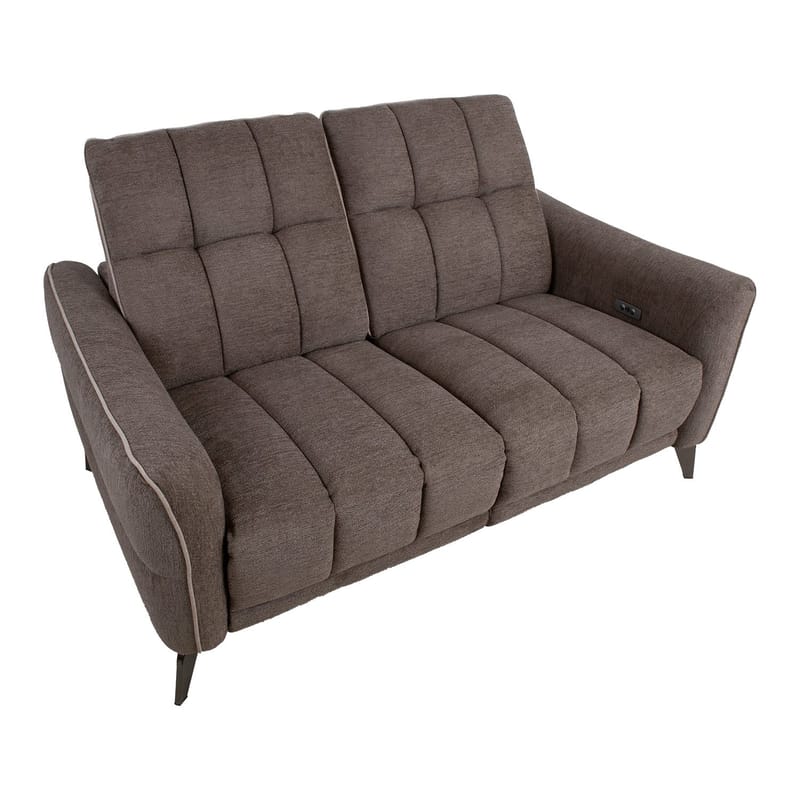 Reclinersofa Nordan 2-seter elektrisk - lys brun med beige kantsøm - Møbler - Sofaer - Reclinersofaer - 2 seters kinosofa & reclinersofa