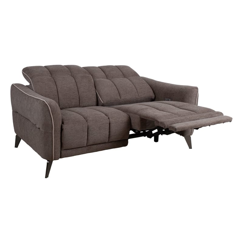 Reclinersofa Nordan 2-seter elektrisk - lys brun med beige kantsøm - Møbler - Sofaer - Reclinersofaer - 2 seters kinosofa & reclinersofa
