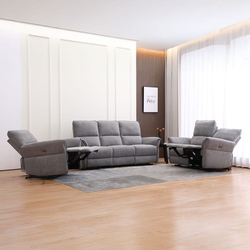 Reclinersofa Ravdal 2-seter med elektrisk mekanisme - grå - Møbler - Sofaer - Reclinersofaer - 2 seters kinosofa & reclinersofa