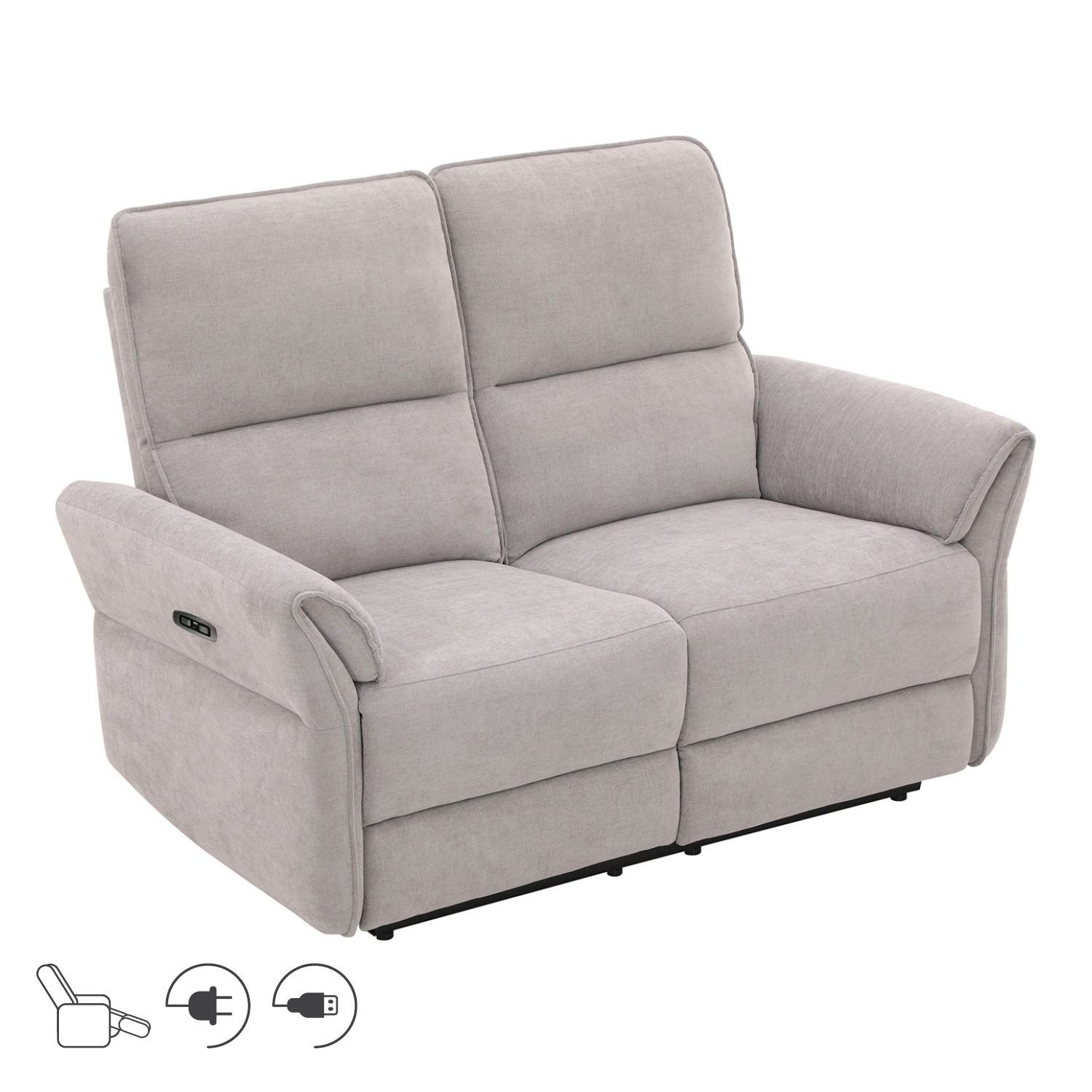 Reclinersofa Ravdal 2-seter med elektrisk mekanisme - grå
