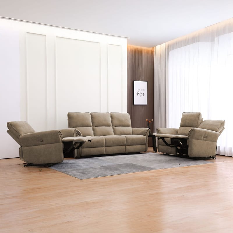 Reclinersofa Ravdal 2-seter med elektrisk mekanisme - lysebrun - Møbler - Sofaer - Reclinersofaer - 2 seters kinosofa & reclinersofa
