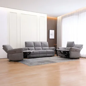 Reclinersofa Ravdal 3-seter med elektrisk mekanisme - grå - Møbler - Sofaer - Reclinersofaer - 3 seters kinosofa & reclinersofa