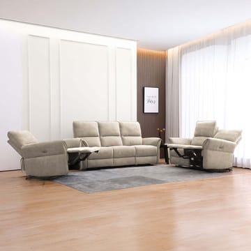 Reclinersofa Ravdal 3-seter med elektrisk mekanisme - lysebrun - Møbler - Sofaer - Reclinersofaer - 3 seters kinosofa & reclinersofa