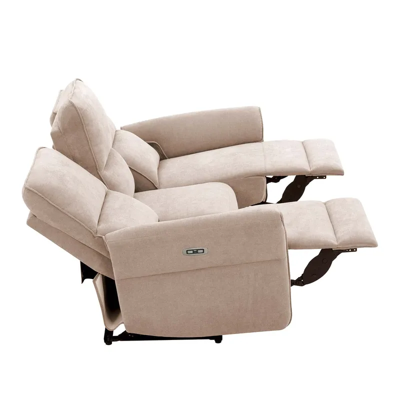 Reclinersofa Ravdal 3-seter med elektrisk mekanisme - lysebrun - Møbler - Sofaer - Reclinersofaer - 3 seters kinosofa & reclinersofa