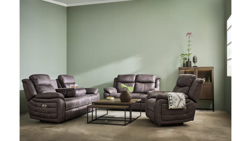Reclinersofa Rindal 2-seter Manuell - brungrå - Møbler - Sofaer - Reclinersofaer - 2 seters kinosofa & reclinersofa