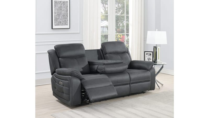 Reclinersofa Rindal 3-seter Elektrisk - grå - Møbler - Sofaer - Reclinersofaer - 3 seters kinosofa & reclinersofa