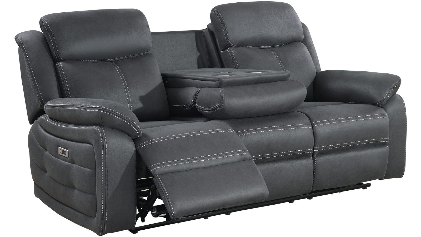 Reclinersofa Rindal 3-seter Elektrisk - grå