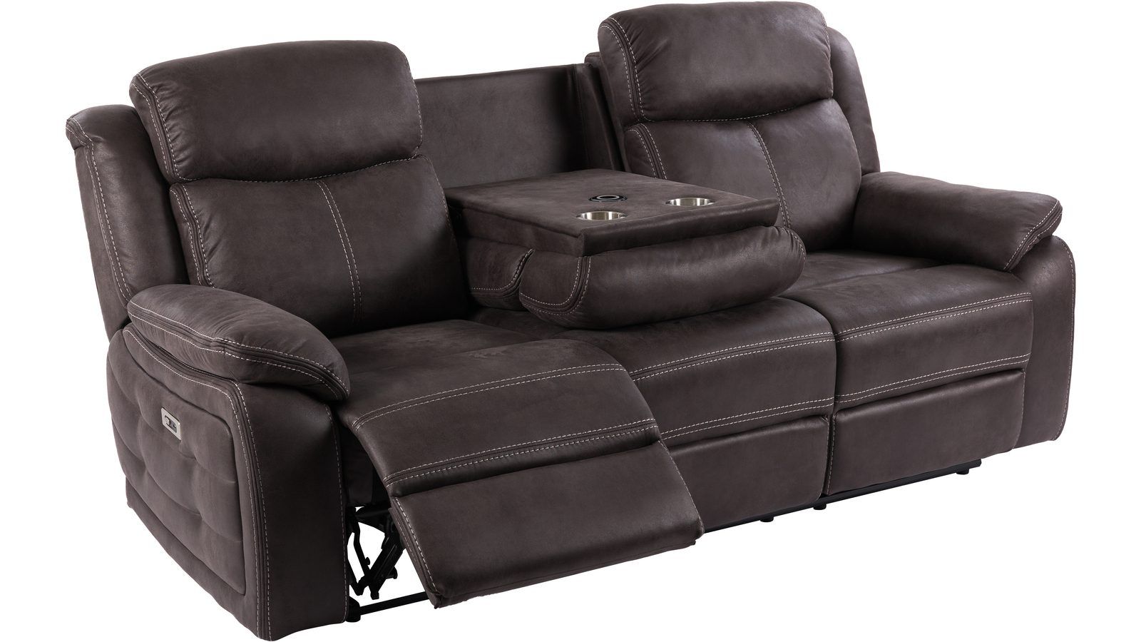 Reclinersofa Rindal 3-seter Manuell - brungrå