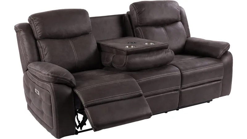 Reclinersofa Rindal 3-seter Manuell, brungrå