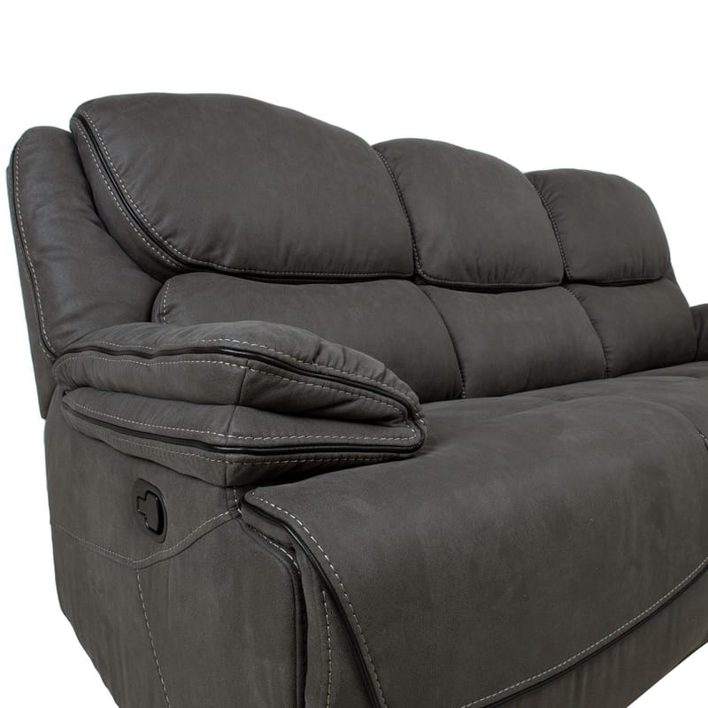 Reclinersofa Sälmar 3-seter med manuell mekanisme - grå - Møbler - Sofaer - Reclinersofaer - 3 seters kinosofa & reclinersofa