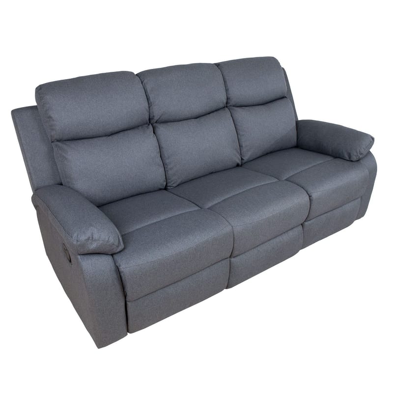 Reclinersofa Toviny 3-seter med manuell mekanisme - mørk grå - Møbler - Sofaer - Reclinersofaer - 3 seters kinosofa & reclinersofa