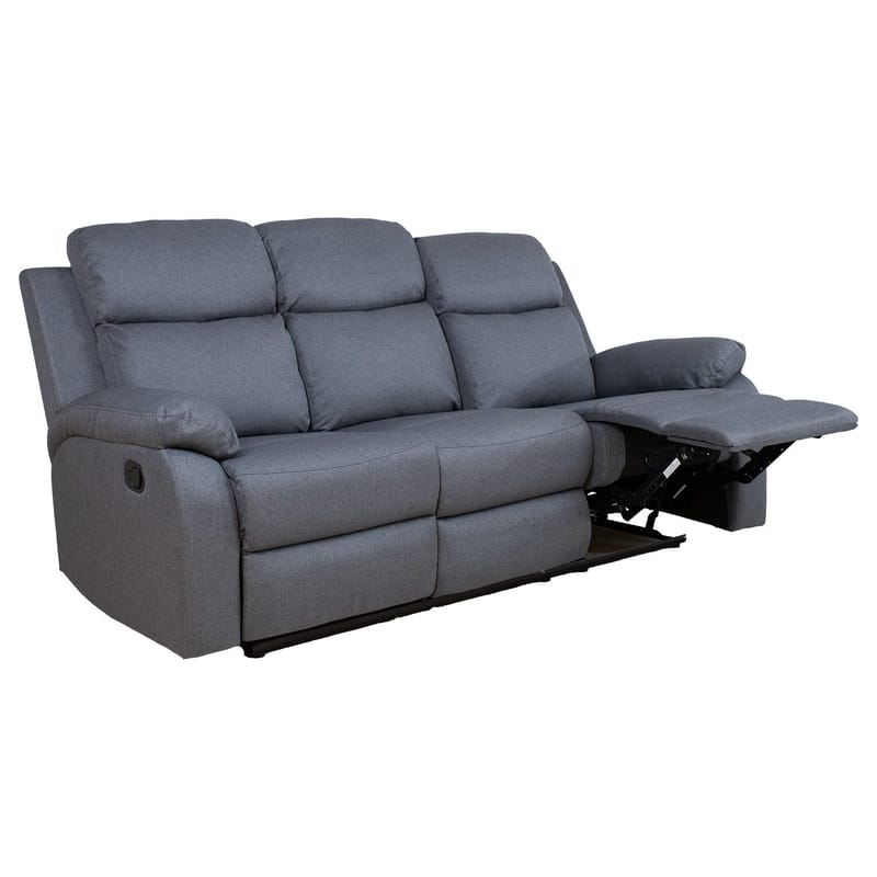Reclinersofa Toviny 3-seter med manuell mekanisme - mørk grå - Møbler - Sofaer - Reclinersofaer - 3 seters kinosofa & reclinersofa