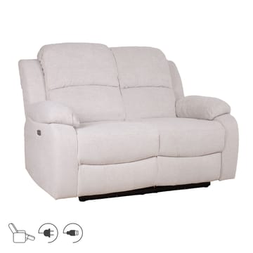 Reclinersofa Tränor 2-seter med elektrisk mekanisme - naturhvit - Møbler - Sofaer - Reclinersofaer - 2 seters kinosofa & reclinersofa