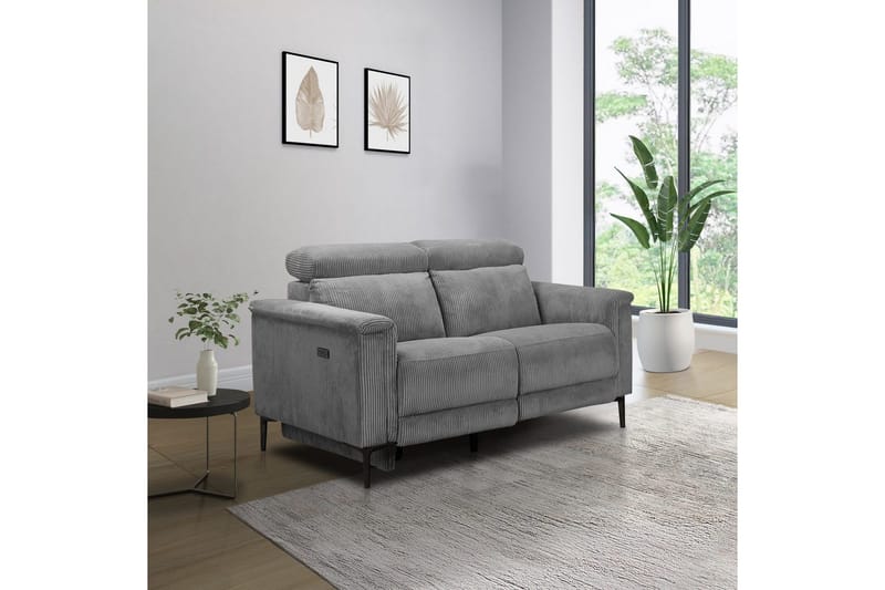 Reclinersofa uten hjørne Loft24 Lund reclinersofa 2-seter Lightgrey - Møbler - Sofaer - Reclinersofaer - 2 seters kinosofa & reclinersofa