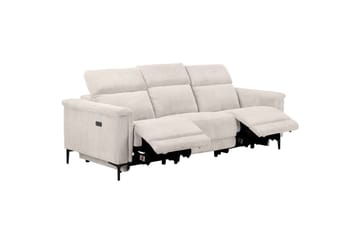 Reclinersofa uten hjørne Loft24 Lund reclinersofa 3-seter Vit - Møbler - Sofaer - Reclinersofaer - 3 seters kinosofa & reclinersofa