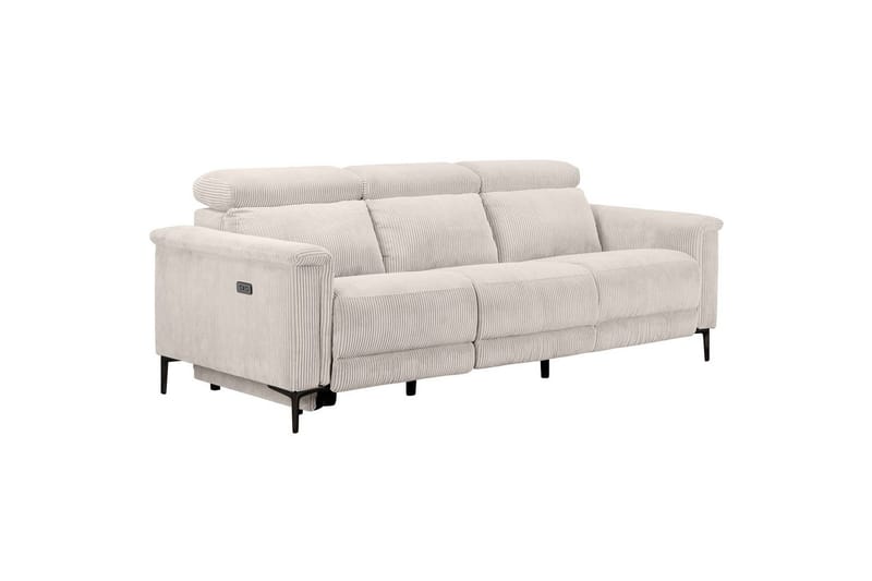 Reclinersofa uten hjørne Loft24 Lund reclinersofa 3-seter Vit - Møbler - Sofaer - Reclinersofaer - 3 seters kinosofa & reclinersofa