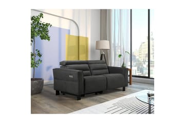 Reclinersofa uten hjørne Loft24 Sofa 2-seter Loft24 Carpari med elektrisk oppfellbart fotstøtte Grå Belfast-stoff - Møbler - Sofaer - Reclinersofaer - 2 seters kinosofa & reclinersofa