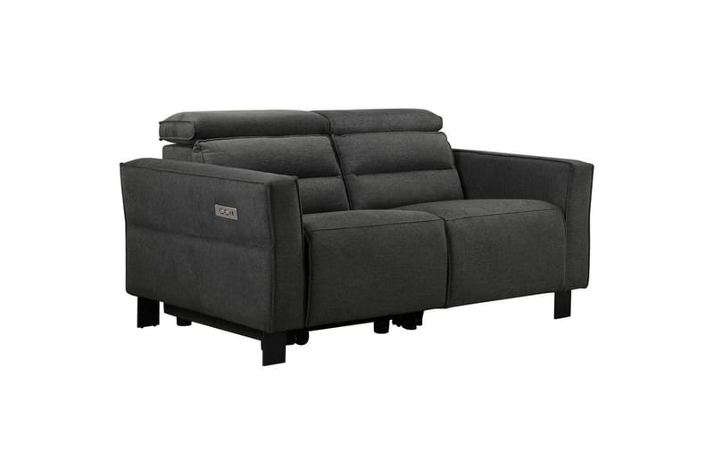 Reclinersofa uten hjørne Loft24 Sofa 2-seter Loft24 Carpari med elektrisk oppfellbart fotstøtte Grå Belfast-stoff - Møbler - Sofaer - Reclinersofaer - 2 seters kinosofa & reclinersofa
