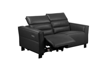 Reclinersofa uten hjørne Loft24 Sofa 2-seter Loft24 Carpari med elektrisk oppfellbart fotstøtte Svart Kunstskinn - Møbler - Sofaer - Reclinersofaer - 2 seters kinosofa & reclinersofa