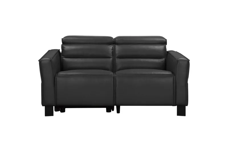 Reclinersofa uten hjørne Loft24 Sofa 2-seter Loft24 Carpari med elektrisk oppfellbart fotstøtte Svart Kunstskinn, undefined