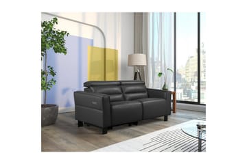 Reclinersofa uten hjørne Loft24 Sofa 2-seter Loft24 Carpari med elektrisk oppfellbart fotstøtte Svart Kunstskinn - Møbler - Sofaer - Reclinersofaer - 2 seters kinosofa & reclinersofa