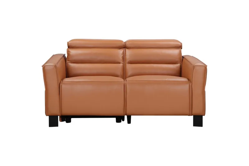Reclinersofa uten hjørne Loft24 Sofa 2-seter Loft24 Carpari med manuelt oppfellbart fotstøtte Brun Belfast-stoff, undefined