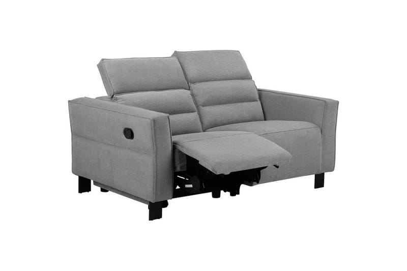 Reclinersofa uten hjørne Loft24 Sofa 2-seter Loft24 Carpari med manuelt oppfellbart fotstøtte Grå Belfast-stoff - Møbler - Sofaer - Reclinersofaer - 2 seters kinosofa & reclinersofa