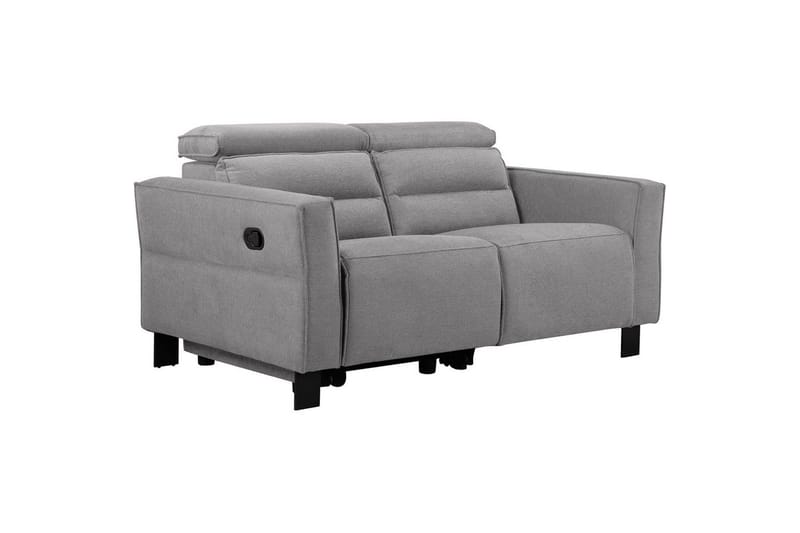 Reclinersofa uten hjørne Loft24 Sofa 2-seter Loft24 Carpari med manuelt oppfellbart fotstøtte Grå Belfast-stoff - Møbler - Sofaer - Reclinersofaer - 2 seters kinosofa & reclinersofa