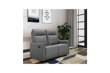 Reclinersofa uten hjørne Loft24 Sofa 2-seter Loft24 Lugo Grå Kunstskinn - Møbler - Sofaer - Reclinersofaer - 2 seters kinosofa & reclinersofa