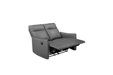 Reclinersofa uten hjørne Loft24 Sofa 2-seter Loft24 Lugo Grå Kunstskinn - Møbler - Sofaer - Reclinersofaer - 2 seters kinosofa & reclinersofa
